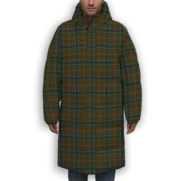 ScotsTee Shop Scottish MacLean of Kingairloch Premium Tartan Long Down Jacket Winter White Duck Down Plaid
