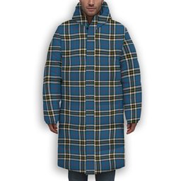 ScotsTee Shop Scottish McTavish Dress Modern Premium Tartan Long Down Jacket Winter White Duck Down Plaid