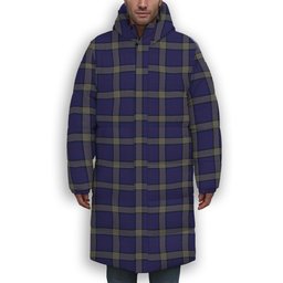 ScotsTee Shop Scottish Lloyd of Astargus Premium Tartan Long Down Jacket Winter White Duck Down Plaid