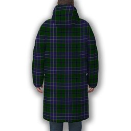 ScotsTee Shop Scottish Wishart Hunting Premium Tartan Long Down Jacket Winter White Duck Down Plaid
