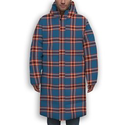 ScotsTee Shop Scottish Laing of Archiestown Ancient Premium Tartan Long Down Jacket Winter White Duck Down Plaid
