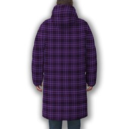 ScotsTee Shop Scottish Learmonth Family Herts Premium Tartan Long Down Jacket Winter White Duck Down Plaid