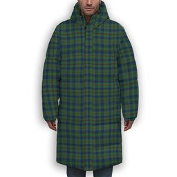 ScotsTee Shop Scottish Moncrieff of Atholl Modern Premium Tartan Long Down Jacket Winter White Duck Down Plaid
