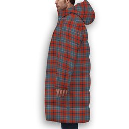 ScotsTee Shop Scottish Wishart Dress Ancient Premium Tartan Long Down Jacket Winter White Duck Down Plaid