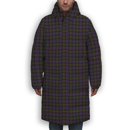 ScotsTee Shop Scottish McDonell of Glengarry Premium Tartan Long Down Jacket Winter White Duck Down Plaid