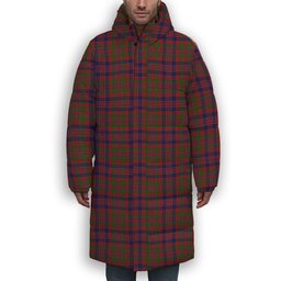 ScotsTee Shop Scottish MacDonald of Boisdale Premium Tartan Long Down Jacket Winter White Duck Down Plaid