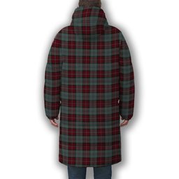 ScotsTee Shop Scottish Rob Roy (Film) Premium Tartan Long Down Jacket Winter White Duck Down Plaid