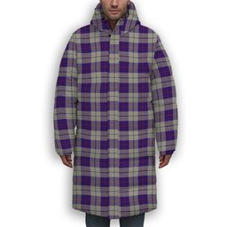ScotsTee Shop Scottish MacRae Dress Purple 1 Premium Tartan Long Down Jacket Winter White Duck Down Plaid