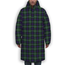 ScotsTee Shop Scottish MacDonald of the Isles Hunting Modern Premium Tartan Long Down Jacket Winter White Duck Down Plaid