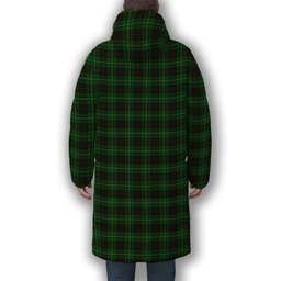 ScotsTee Shop Scottish MacAuley of Lewis Premium Tartan Long Down Jacket Winter White Duck Down Plaid