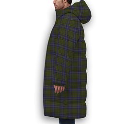 ScotsTee Shop Scottish McMillan Hunting Modern Premium Tartan Long Down Jacket Winter White Duck Down Plaid