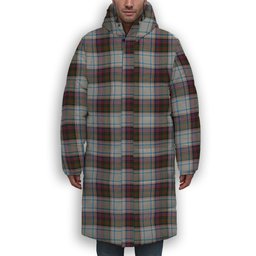 ScotsTee Shop Scottish McDonald Dress Ancient Premium Tartan Long Down Jacket Winter White Duck Down Plaid