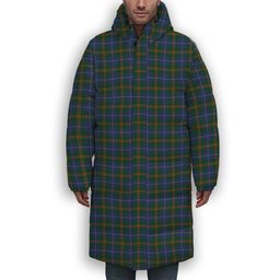 ScotsTee Shop Scottish Turnbull Hunting Premium Tartan Long Down Jacket Winter White Duck Down Plaid