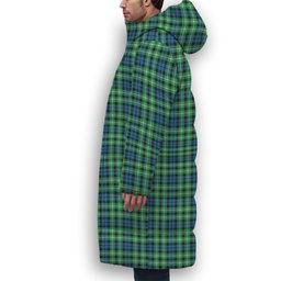 ScotsTee Shop Scottish Graham of Montrose Ancient Premium Tartan Long Down Jacket Winter White Duck Down Plaid