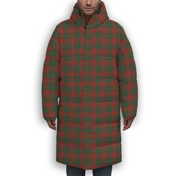 ScotsTee Shop Scottish Stewart of Appin Ancient Clan Premium Tartan Long Down Jacket Winter White Duck Down Plaid