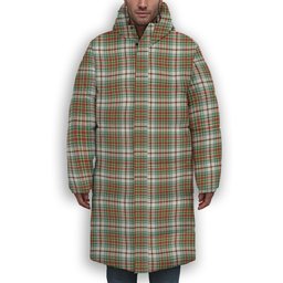 ScotsTee Shop Scottish McBain Dress Ancient Premium Tartan Long Down Jacket Winter White Duck Down Plaid