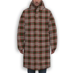 ScotsTee Shop Scottish Lindsay Dress Red Premium Tartan Long Down Jacket Winter White Duck Down Plaid