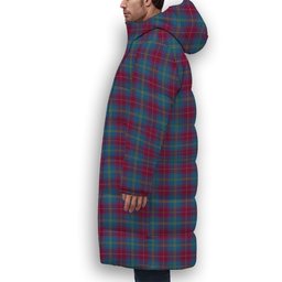 ScotsTee Shop Scottish Yarns to Yearn For Premium Tartan Long Down Jacket Winter White Duck Down Plaid