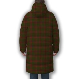 ScotsTee Shop Scottish McGillivray Hunting Premium Tartan Long Down Jacket Winter White Duck Down Plaid