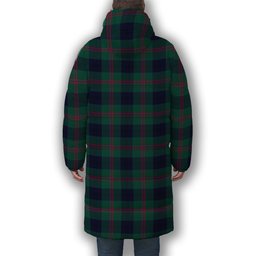 ScotsTee Shop Scottish Laurie (Lawrie) Modern Clan Premium Tartan Long Down Jacket Winter White Duck Down Plaid