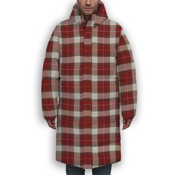 ScotsTee Shop Scottish McFie Dress Ancient Premium Tartan Long Down Jacket Winter White Duck Down Plaid