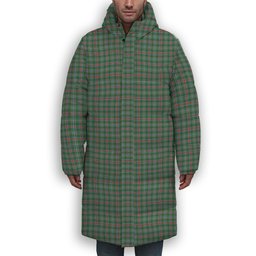ScotsTee Shop Scottish Spens Fragment Ancient Clan Premium Tartan Long Down Jacket Winter White Duck Down Plaid
