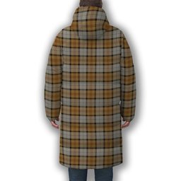 ScotsTee Shop Scottish MacKellar Dress Reproduction colours Premium Tartan Long Down Jacket Winter White Duck Down Plaid