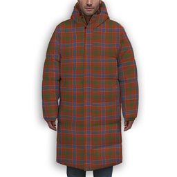 ScotsTee Shop Scottish Lumsden Waistcoat Ancient Premium Tartan Long Down Jacket Winter White Duck Down Plaid