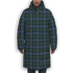 ScotsTee Shop Scottish Malcolm of Berwick Ancient Premium Tartan Long Down Jacket Winter White Duck Down Plaid