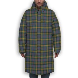 ScotsTee Shop Scottish MacSporran Ancient Premium Tartan Long Down Jacket Winter White Duck Down Plaid