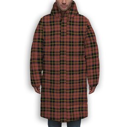 ScotsTee Shop Scottish McAlister of Skye Ancient Premium Tartan Long Down Jacket Winter White Duck Down Plaid