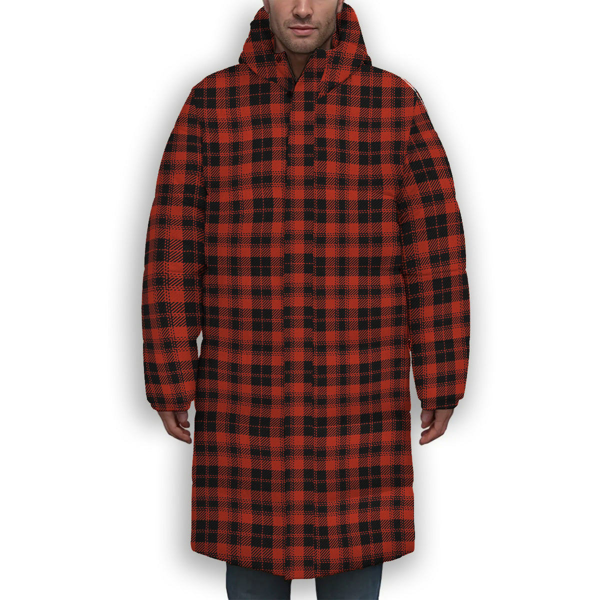 ScotsTee Shop Scottish Murray of Ochtertyre Ancient Premium Tartan Long Down Jacket Winter White Duck Down Plaid