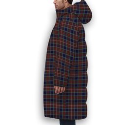 ScotsTee Shop Scottish Moon Georgia USA Premium Tartan Long Down Jacket Winter White Duck Down Plaid