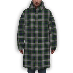 ScotsTee Shop Scottish Gordon Dress 1965 Premium Tartan Long Down Jacket Winter White Duck Down Plaid