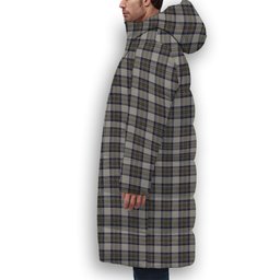 ScotsTee Shop Scottish Stewart Dress Blue Premium Tartan Long Down Jacket Winter White Duck Down Plaid