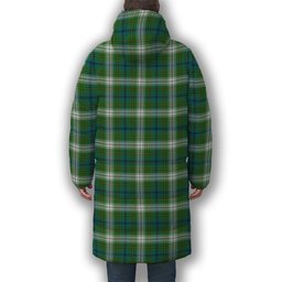 ScotsTee Shop Scottish Johnston Dress Ancient Premium Tartan Long Down Jacket Winter White Duck Down Plaid