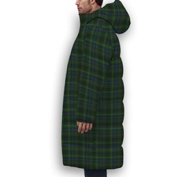 ScotsTee Shop Scottish Stewart Hunting 1 Premium Tartan Long Down Jacket Winter White Duck Down Plaid