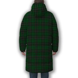 ScotsTee Shop Scottish MacLean of Duart Hunting Premium Tartan Long Down Jacket Winter White Duck Down Plaid