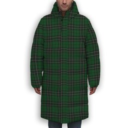 ScotsTee Shop Scottish MacLean of Duart Hunting Premium Tartan Long Down Jacket Winter White Duck Down Plaid