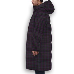ScotsTee Shop Scottish Harriss Dylan & Family Premium Tartan Long Down Jacket Winter White Duck Down Plaid