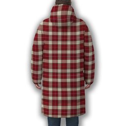 ScotsTee Shop Scottish McFie Dress Modern Premium Tartan Long Down Jacket Winter White Duck Down Plaid