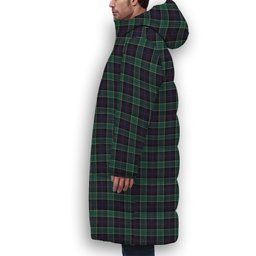 ScotsTee Shop Scottish Leslie Hunting Modern Premium Tartan Long Down Jacket Winter White Duck Down Plaid