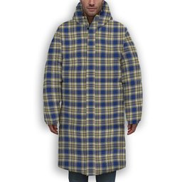 ScotsTee Shop Scottish Livingstone Dress Modern Premium Tartan Long Down Jacket Winter White Duck Down Plaid