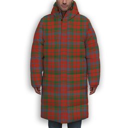 ScotsTee Shop Scottish Lumsden of Kintore Ancient Premium Tartan Long Down Jacket Winter White Duck Down Plaid