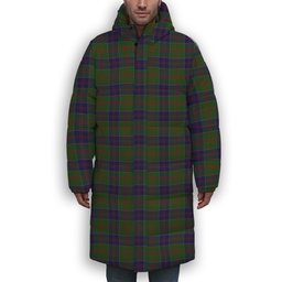 ScotsTee Shop Scottish Stewart of Appin Hunting Premium Tartan Long Down Jacket Winter White Duck Down Plaid