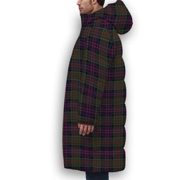 ScotsTee Shop Scottish McDonald of Clan Ranald Premium Tartan Long Down Jacket Winter White Duck Down Plaid