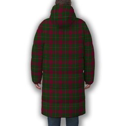 ScotsTee Shop Scottish MacGregor of Cardney Premium Tartan Long Down Jacket Winter White Duck Down Plaid