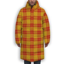 ScotsTee Shop Scottish MacMillan Dress Modern Premium Tartan Long Down Jacket Winter White Duck Down Plaid