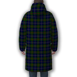 ScotsTee Shop Scottish MacLeod of Harris Modern Premium Tartan Long Down Jacket Winter White Duck Down Plaid