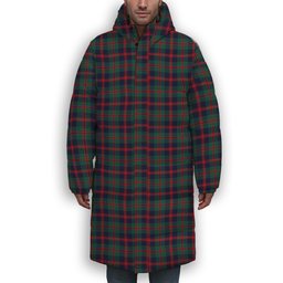 ScotsTee Shop Scottish Robertson of Struan Modern Premium Tartan Long Down Jacket Winter White Duck Down Plaid